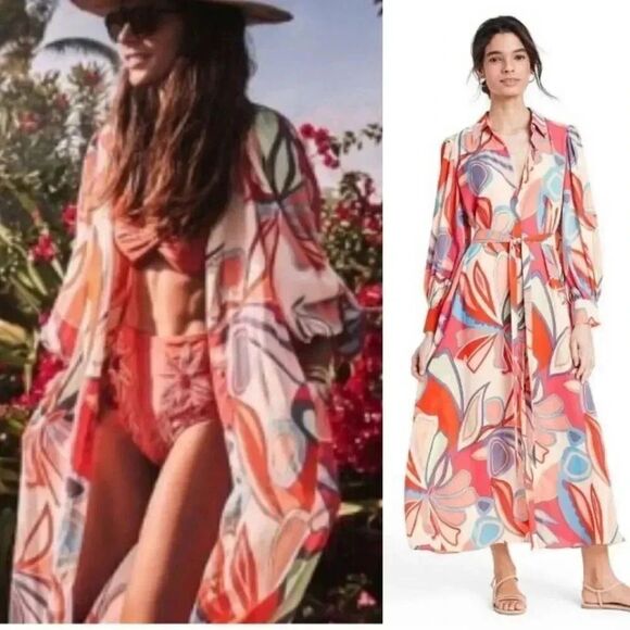 ALEXIS for Target Mixed Floral Long Sleeve Robe Dress XS NWOT - Picture 1 of 10